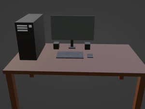 &Aacute;rea de trabalho simples Modelo 3D