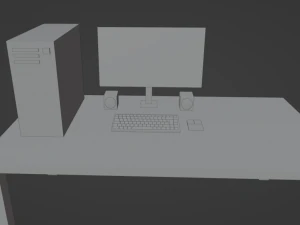 &Aacute;rea de trabalho simples Modelo 3D