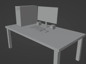 &Aacute;rea de trabalho simples Modelo 3D