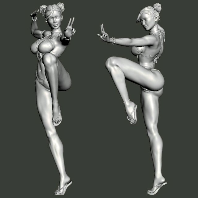 3d stl file of Beach girl Modelo 3D .c4d .max .obj .3ds .fbx .stl .blend 