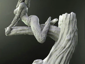 ahşap &uuml;zerine kızın 3 boyutlu stl dosyası 3D Model