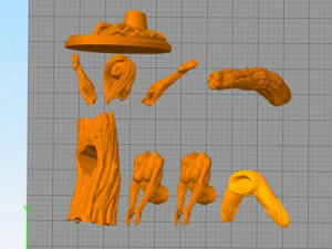 3d stl file of girl on wood 3D Model