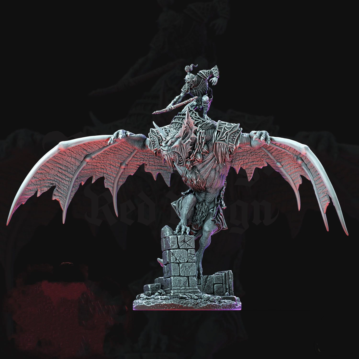 Bat Rider 1 3D Model .c4d .max .obj .3ds .fbx .stl .blend 