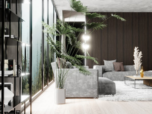Modern Minimalist Living Room blander 3D Model