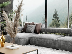 Modern Minimalist Living Room blander 3D Model
