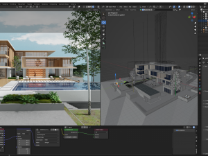 Modern villa 2023 Blender 3D Model