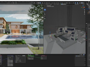 Modern villa 2023 Blender 3D Model