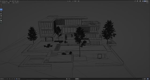 Modern villa 2023 Blender 3D Модель in Здания 3DExport