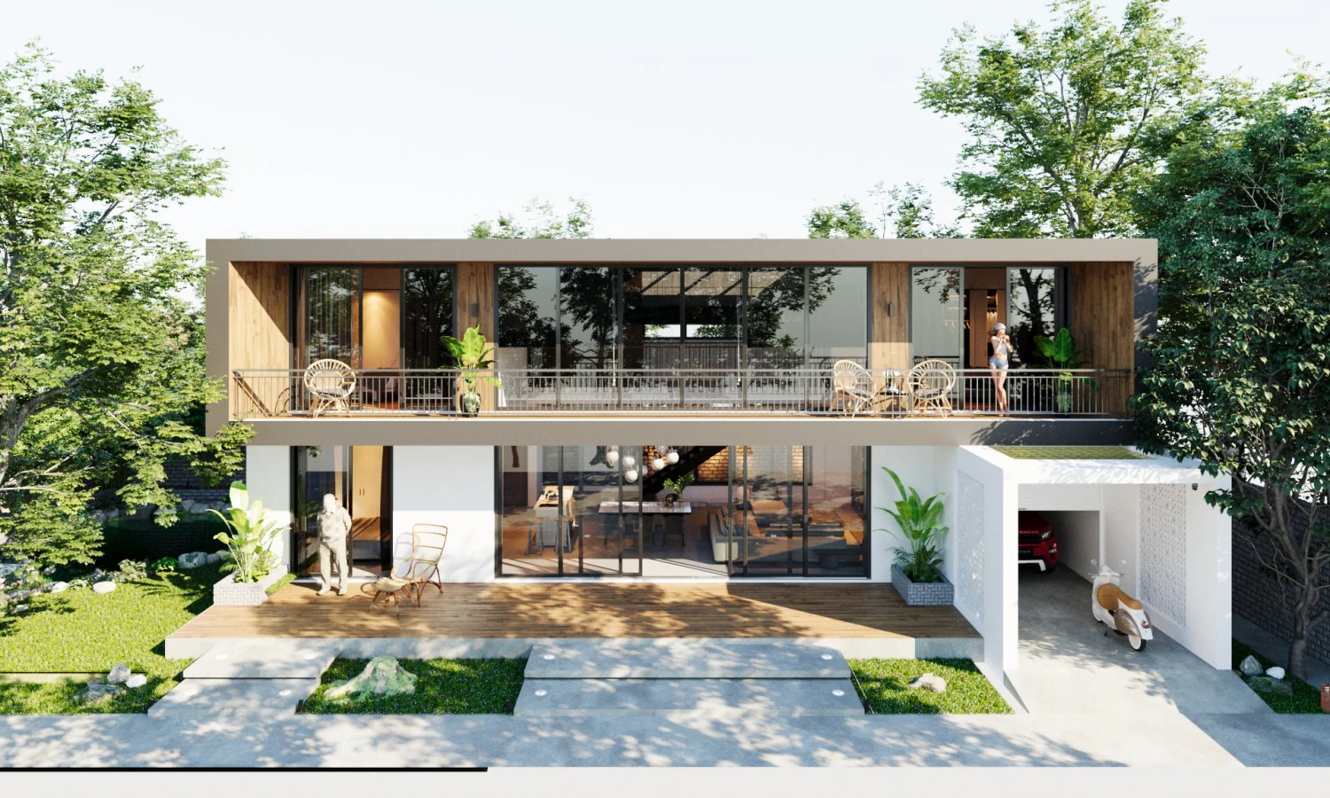 Blender 3D Revit Modern Villa Design 3D Model .c4d .max .obj .3ds .fbx .stl .blend 
