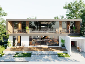 Blender 3D Revit Design della villa moderna Modello 3D