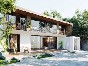 Blender 3D Revit Modern Villa Design Modello 3D