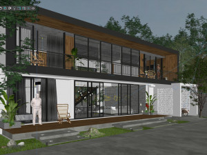 Blender 3D Revit Modern Villa Design Modello 3D