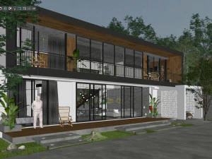 Blender 3D Revit Modern Villa Design 3D Model