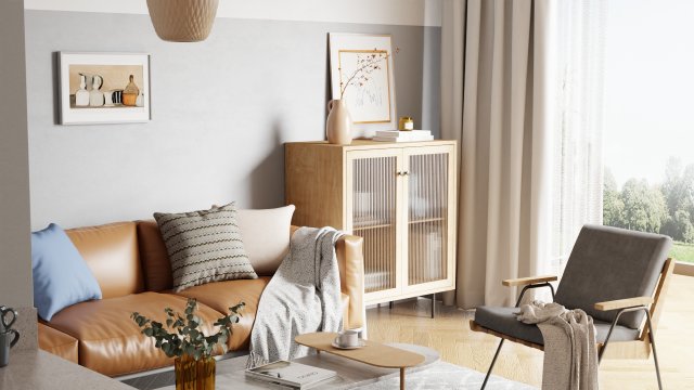 Nordic modern living room blender 3D Model .c4d .max .obj .3ds .fbx .stl .blend 
