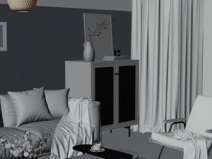 Nordic modern living room blender 3D Model