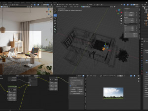 Nordic modern living room blender 3D Model