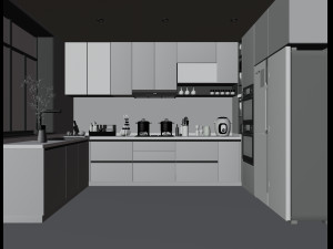 Blender 3D Modern Minimalist Kitchen 3Dモデル