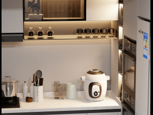 Blender 3D Modern Minimalist Kitchen 3Dモデル