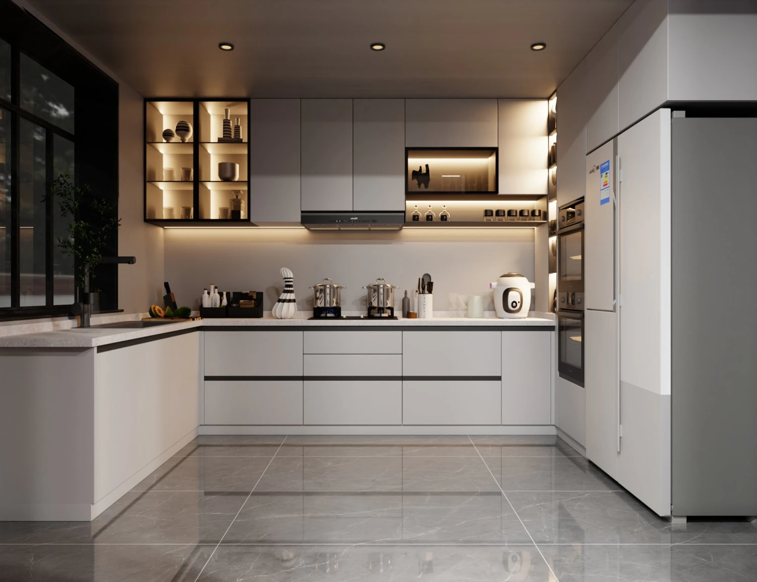 Blender 3D Modern Minimalist Kitchen 3D Model .c4d .max .obj .3ds .fbx .stl .blend 