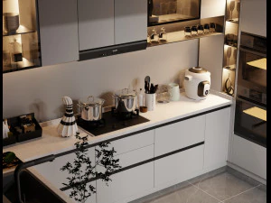 Blender 3D Modern Minimalist Kitchen 3D Model
