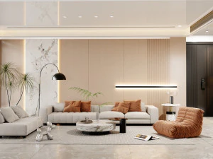 블렌더 3D 모던 미니멀리스트 거실 3D 모델