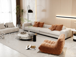 Blender 3D Modern Minimalist Living Room 3D Model
