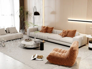 Blender 3D Modern Minimalist Living Room 3D Model
