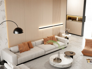 Blender 3D Modern Minimalist Living Room 3D Model