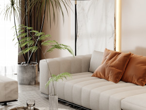 Blender 3D Modern Minimalist Living Room 3D Model