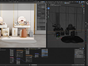 Blender 3D Modern Dressing Table 3D Model