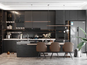 Moderne Wohnzimmerk&uuml;che in einem Blender 3D 3D Modell