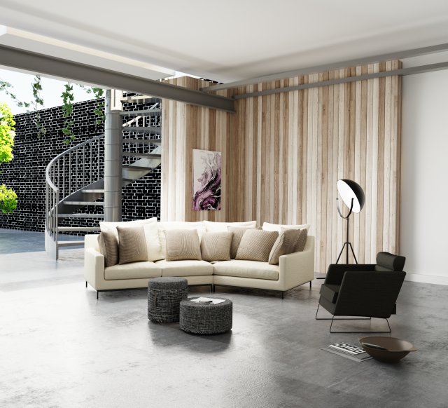 Modern Profile Interior Living Room Modello 3D .c4d .max .obj .3ds .fbx .stl .blend 