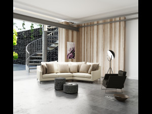 Modern Profile Interior Living Room Model 3D