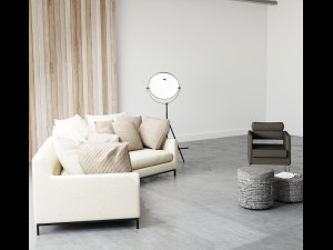 Modern Profile Interior Living Room Modello 3D