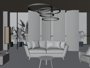 Modern Profile Interior Living Room Modelo 3D