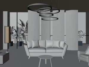 Modern Profile Interior Living Room 3D Model