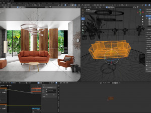 Modern Profile Interior Living Room Modelo 3D