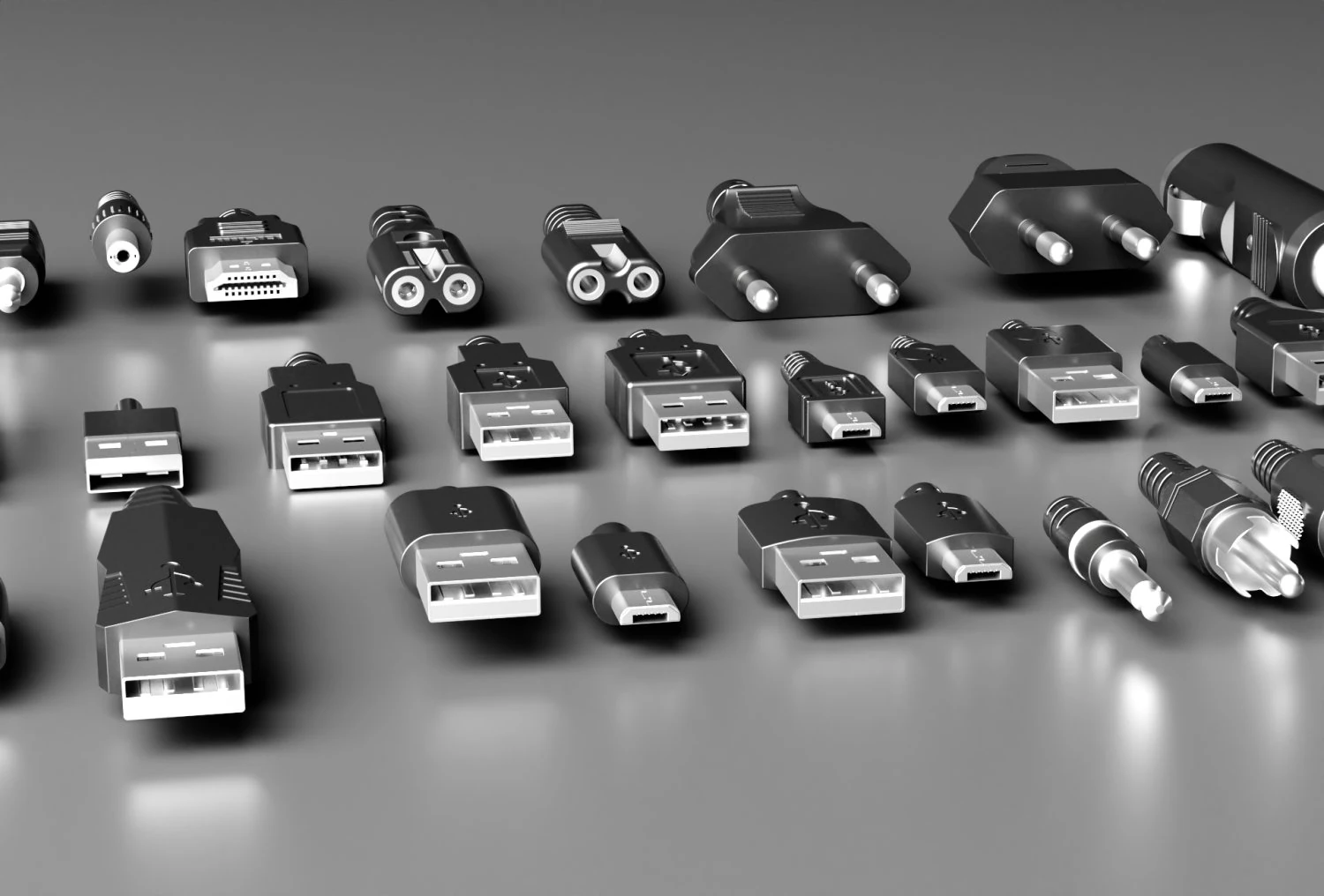 USB connectors Pack 3D blender model 3D Model .c4d .max .obj .3ds .fbx .stl .blend