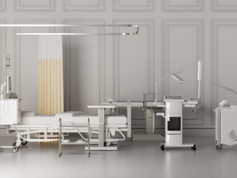 Hospital ward Interior Healthcare blender 3D 3D Model