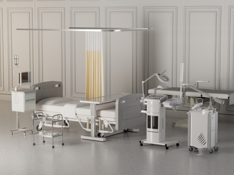 Hospital ward Interior Healthcare blender 3D 3D Model