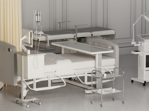 Hospital ward Interior Healthcare blender 3D 3D Model
