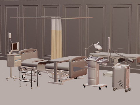Hospital ward Interior Healthcare blender 3D 3D Model