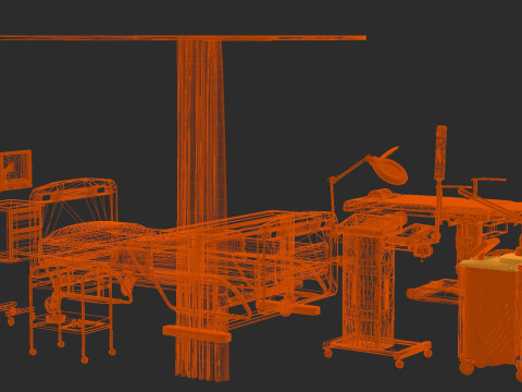 Hospital ward Interior Healthcare blender 3D 3D Model