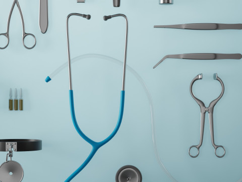 Surgical instruments - medical equipment kit blender 3D 3Dモデル