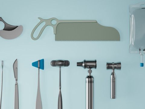 Surgical instruments - medical equipment kit blender 3D 3Dモデル