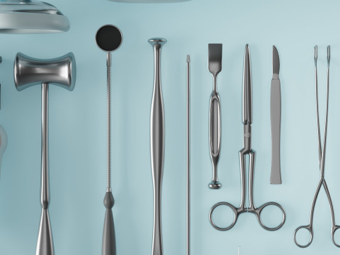 Surgical instruments - medical equipment kit blender 3D 3Dモデル