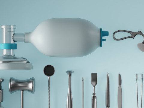 Surgical instruments - medical equipment kit blender 3D 3Dモデル