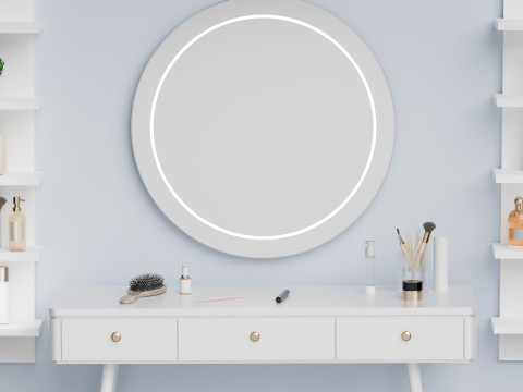 Modern Minimalist Scandinavian Style Dressing Table blender 3D Model