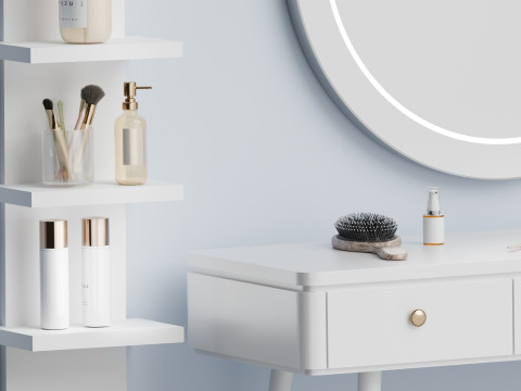 Modern Minimalist Scandinavian Style Dressing Table blender 3D Model