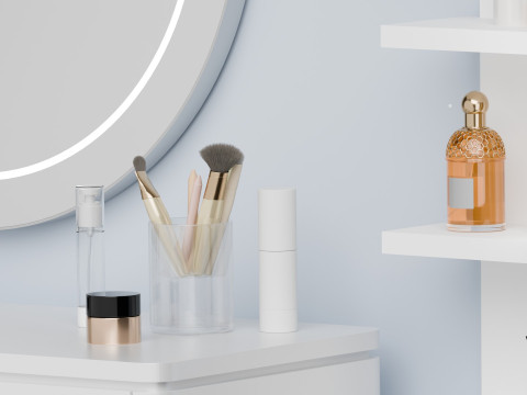 Modern Minimalist Scandinavian Style Dressing Table blender 3D Model